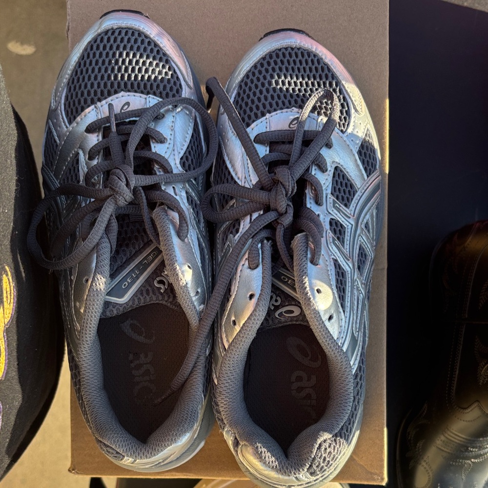 Asics Gray and Silver Athletic Sneakers